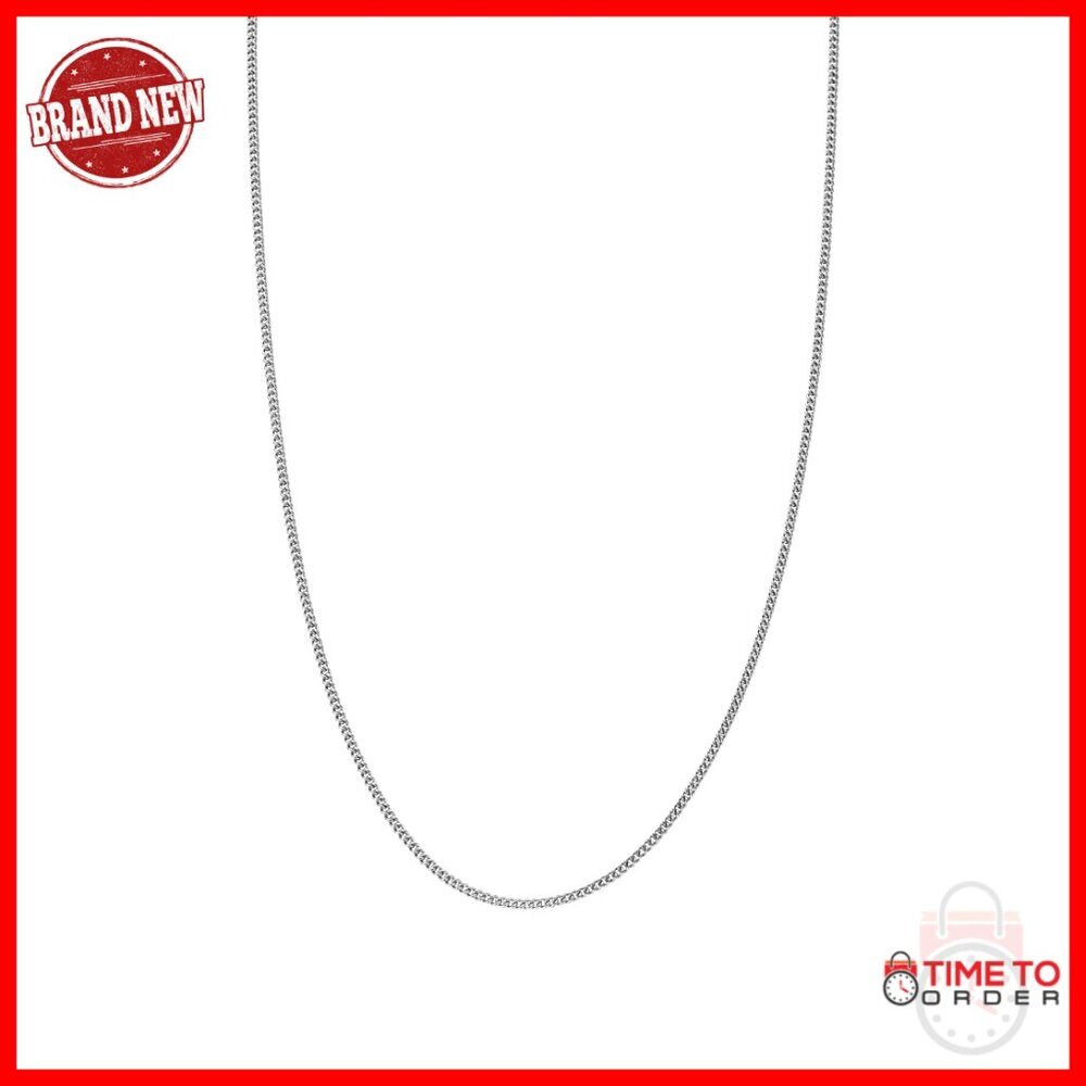 Stainless Steel Curb Chain Necklace, 19.5 Inch, Waterproof & Hypoallergenic